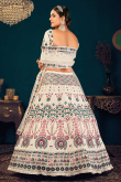 Off White Georgette Embroidered Designer Party Wear Lehenga Choli