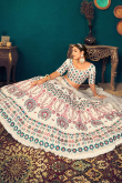 Off White Georgette Embroidered Designer Party Wear Lehenga Choli