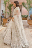 Lehenga Net Ivory with Faux Mirror Work for Bridesmaid 