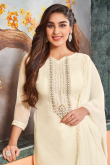 Off White Georgette Indian Churidar Suit