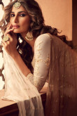 Off White Georgette Sharara Suit With Zari Work