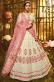 Off White Raw Silk Wedding Wear Lehenga Choli