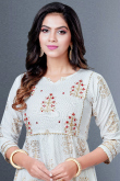 Off White A Line Rayon Kurti for Casual Wear