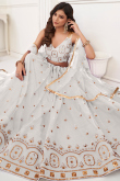 Ivory Sequins Embroidered Net Lehenga For Sangeet 