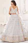 Ivory Sequins Embroidered Net Lehenga For Sangeet 