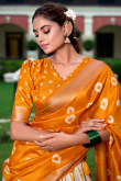 Off White Silk Blend Lehenga With Printed Work For Diwali