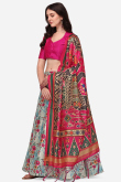 Off White Silk Printed A-Line Style Lehenga 
