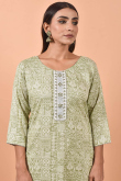 Olive Green Cotton Kurti