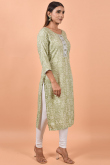 Olive Green Cotton Kurti