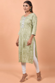 Olive Green Cotton Kurti