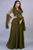 Olive Green Georgette Lehenga with Zari Work For Mehendi