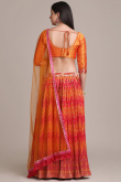Orange And Red Silk A Line Lehenga
