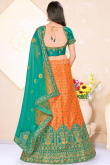 Orange Brocade Floor Length Lehenga Choli