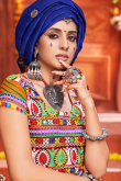 Orange Cotton Silk Printed Lehenga