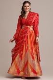 Orange Jacquard Lehenga