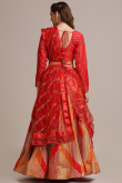 Orange Jacquard Lehenga