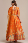 Orange Jacquard Lehenga