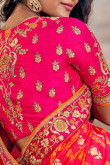 Orange Jacquard Silk Saree With Banglori Silk Blouse