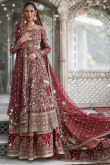 Orange Silk Embroidered Lehenga With Dark Maroon Choli