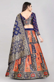 Orange Silk Floor Length Lehenga