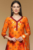 Orange Silk Eid Patiala Suit