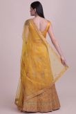 Orange Taffeta Silk A Line Embroidered Lehenga