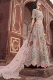 Organza Dusty Pink Embroidered Lehenga