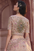 Organza Dusty Pink Embroidered Lehenga