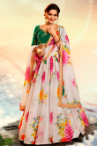 Organza Lehenga With Raw Silk Choli In Off White Color