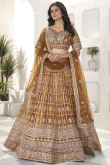Organza Turmeric Yellow Lehenga with Zari Work for Haldi 