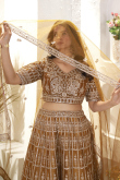 Organza Turmeric Yellow Lehenga with Zari Work for Haldi 