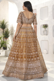 Organza Turmeric Yellow Lehenga with Zari Work for Haldi 
