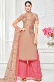 Elegant Newyork Pink Silk Salwar Suit