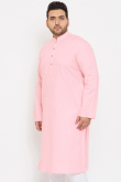 Pale Pink Cotton Silk Men's Kurta Chuidar For Festival