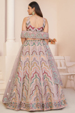 Pale Pink Net Panelled Lehenga With Sequins Embroidery 