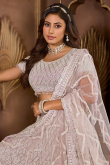 Pale Pink Net Sequins Embroidered Bridesmaid Lehenga 