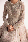 Pale Pink Sequins Embroidered Floor Length Net Gown