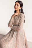 Pale Pink Sequins Embroidered Floor Length Net Gown
