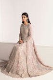 Pale Pink Sequins Embroidered Floor Length Net Gown