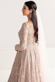 Pale Pink Sequins Embroidered Floor Length Net Gown