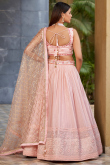Pale Pink Sequins Embroidered Georgette Bridesmaid Lehenga 