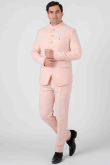 Pale Pink Viscose Jodhpuri Style Plain Men's Coat Pant