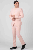 Pale Pink Viscose Jodhpuri Style Plain Men's Coat Pant