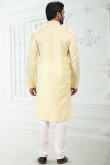 Pale Yellow Linen CtootMen Kurta