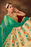 Pale Yellow Net Embroidered Lehenga