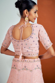Panelled Pastel Pink Sequins Embroidered Lehenga 