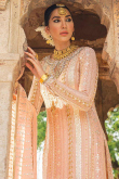 Party Wear Georgette Pale Pink Churidar Suit