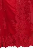 Party Wear Net Embroidered Saree In Red Color