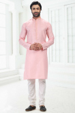 Pastel Pink Linen Cotton Men's Kurta