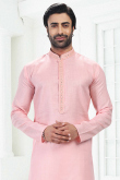 Pastel Pink Linen Cotton Men's Kurta